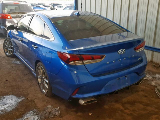 5NPE34ABXJH669028 - 2018 HYUNDAI SONATA SPO BLUE photo 3