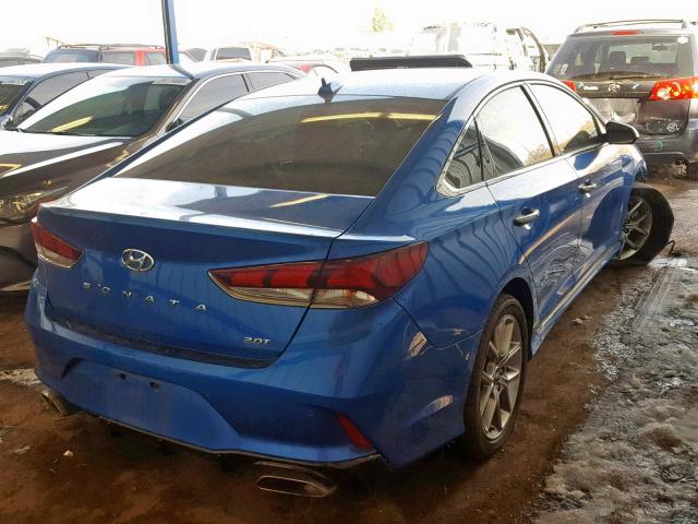 5NPE34ABXJH669028 - 2018 HYUNDAI SONATA SPO BLUE photo 4