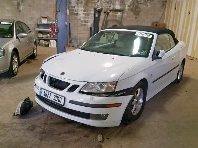 YS3FD79Y676004053 - 2007 SAAB 9-3 2.0T WHITE photo 2