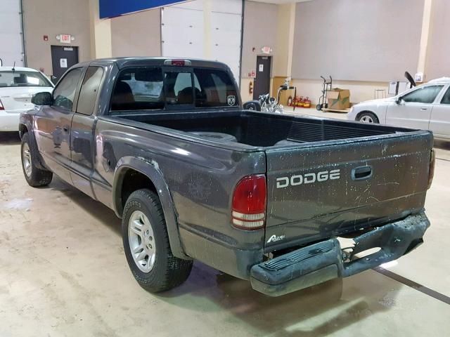 1B7GL32X52S539013 - 2002 DODGE DAKOTA SPO GRAY photo 3