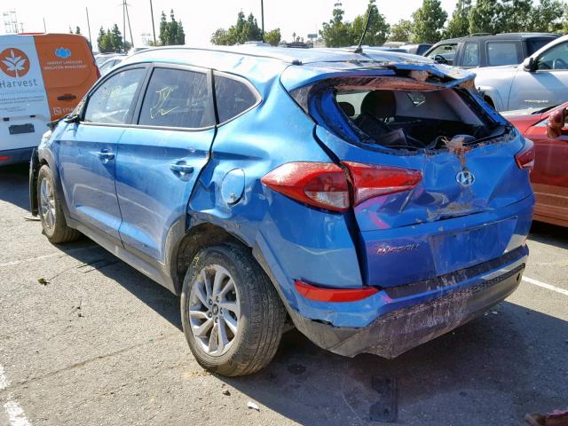 KM8J33A49HU349558 - 2017 HYUNDAI TUCSON LIM BLUE photo 3