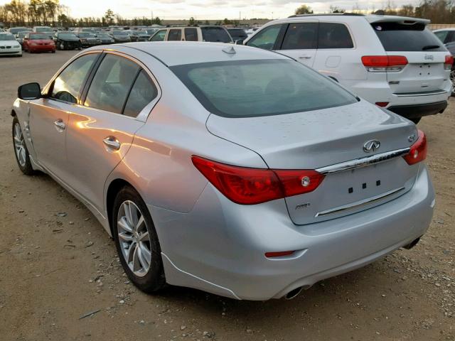 JN1BV7ARXEM701518 - 2014 INFINITI Q50 BASE SILVER photo 3