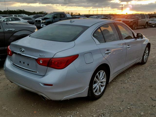 JN1BV7ARXEM701518 - 2014 INFINITI Q50 BASE SILVER photo 4