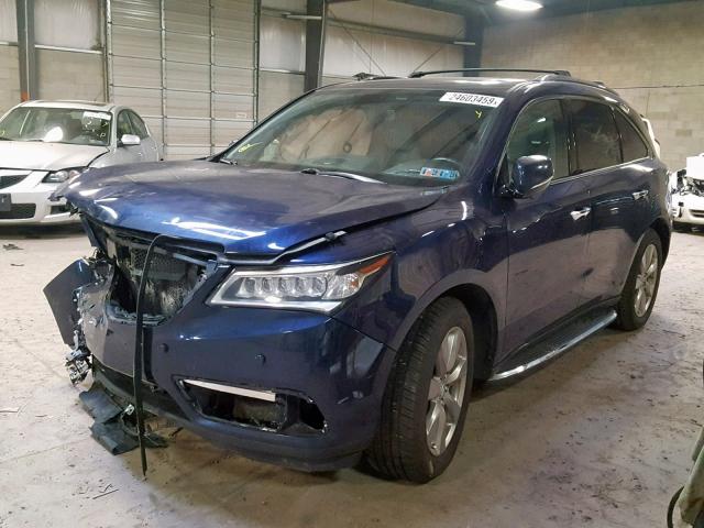 5FRYD4H88FB013080 - 2015 ACURA MDX ADVANC BLUE photo 2