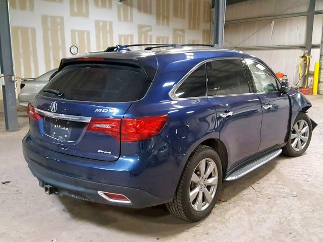 5FRYD4H88FB013080 - 2015 ACURA MDX ADVANC BLUE photo 4