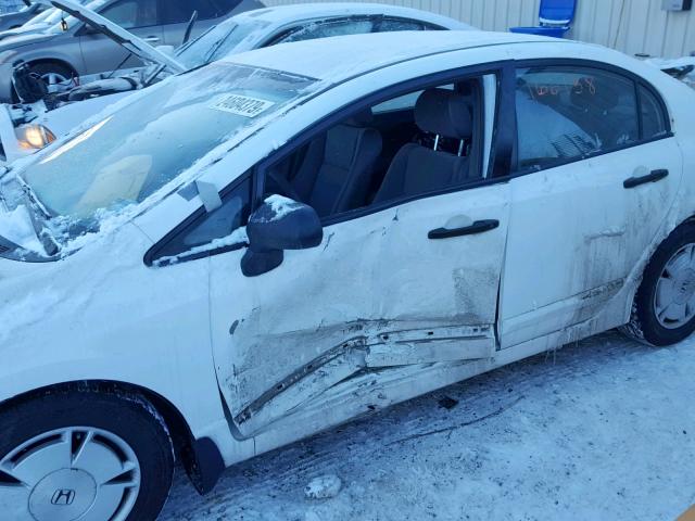 2HGFA15478H027603 - 2008 HONDA CIVIC DX-G WHITE photo 9