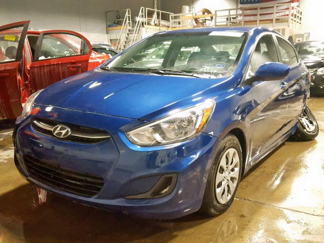 KMHCT4AEXHU186443 - 2017 HYUNDAI ACCENT SE BLUE photo 2