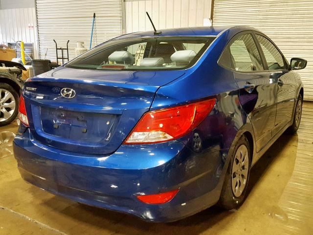 KMHCT4AEXHU186443 - 2017 HYUNDAI ACCENT SE BLUE photo 4