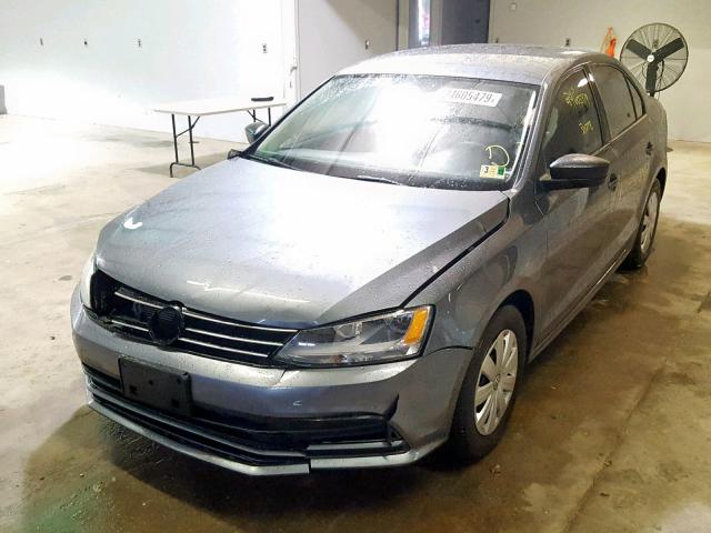 3VW2K7AJ8FM307583 - 2015 VOLKSWAGEN JETTA BASE GRAY photo 2