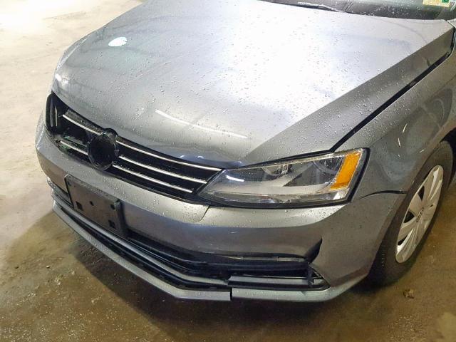 3VW2K7AJ8FM307583 - 2015 VOLKSWAGEN JETTA BASE GRAY photo 9