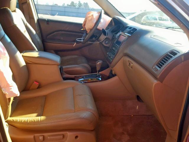 2HNYD18705H532103 - 2005 ACURA MDX TOURIN GOLD photo 5