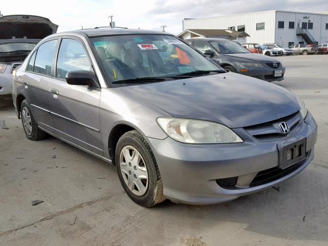 1HGES16455L001412 - 2005 HONDA CIVIC DX GRAY photo 1