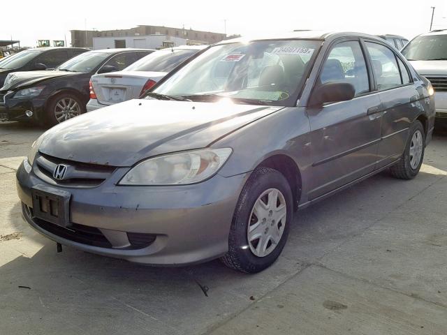 1HGES16455L001412 - 2005 HONDA CIVIC DX GRAY photo 2