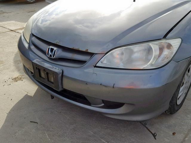 1HGES16455L001412 - 2005 HONDA CIVIC DX GRAY photo 9