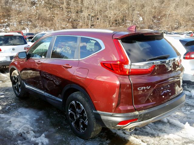 7FARW2H9XJE027072 - 2018 HONDA CR-V TOURI BURGUNDY photo 3