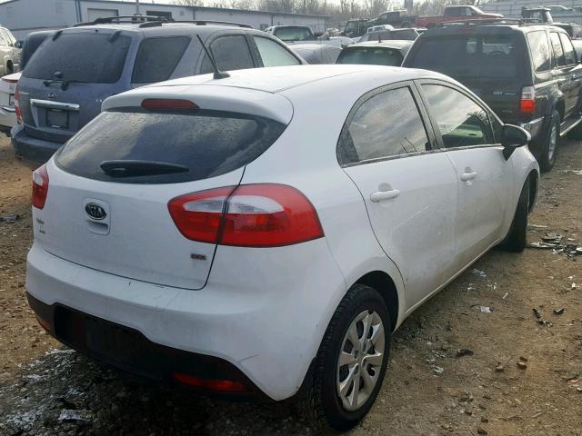 KNADM5A38C6054737 - 2012 KIA RIO LX WHITE photo 4