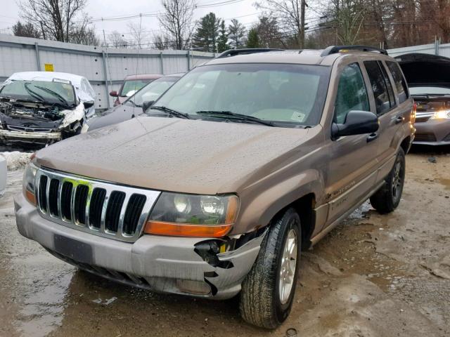 1J4GW48S12C105393 - 2002 JEEP GRAND CHER BROWN photo 2