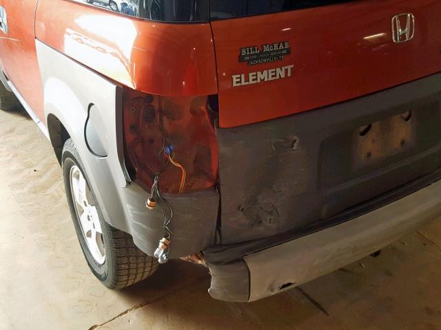 5J6YH18533L013680 - 2003 HONDA ELEMENT EX ORANGE photo 9