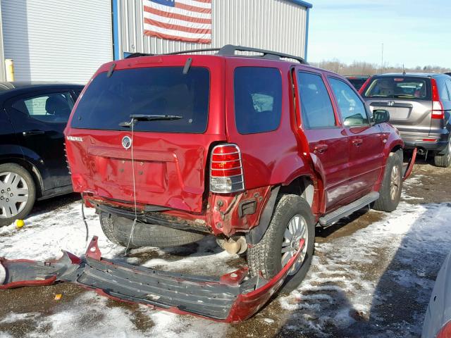 4M2YU80Z77KJ07947 - 2007 MERCURY MARINER CO RED photo 4