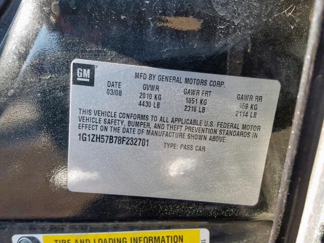 1G1ZH57B78F232701 - 2008 CHEVROLET MALIBU 1LT 灰色 照片 10