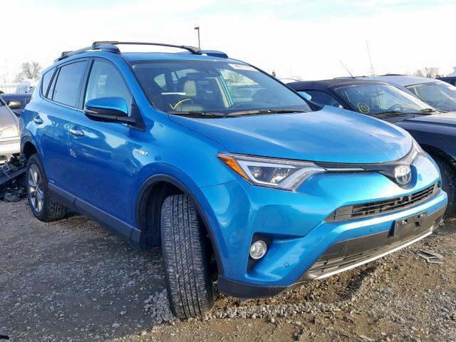 JTMDJREV1JD170014 - 2018 TOYOTA RAV4 HV LI BLUE photo 1