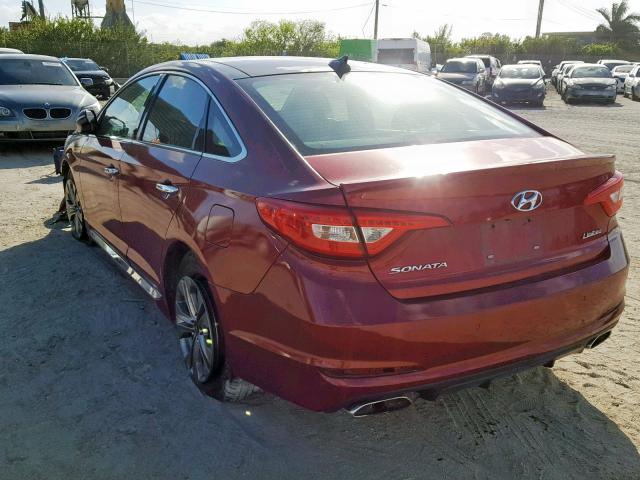 5NPE34AF6FH035600 - 2015 HYUNDAI SONATA SPO RED photo 3