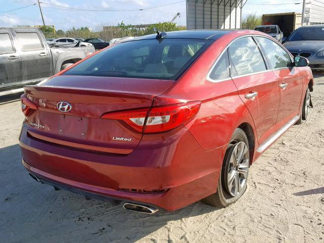 5NPE34AF6FH035600 - 2015 HYUNDAI SONATA SPO RED photo 4