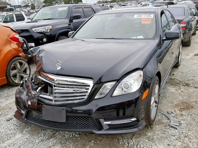 WDDHF5KB9DA770619 - 2013 MERCEDES-BENZ E 350 BLACK photo 2