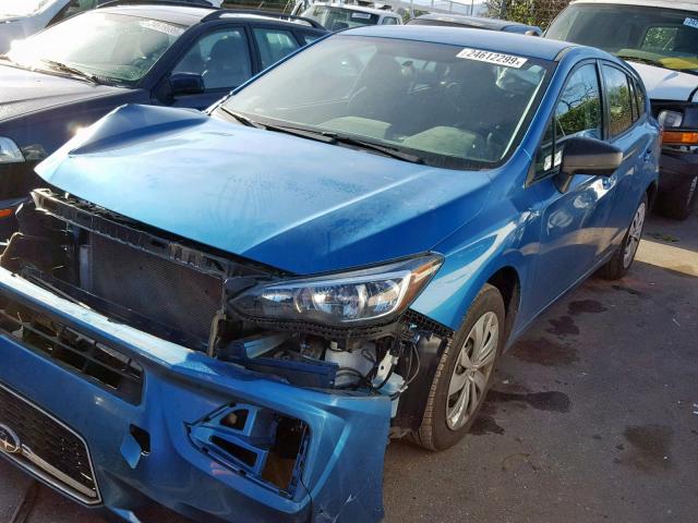 4S3GTAA63H1717349 - 2017 SUBARU IMPREZA BLUE photo 2