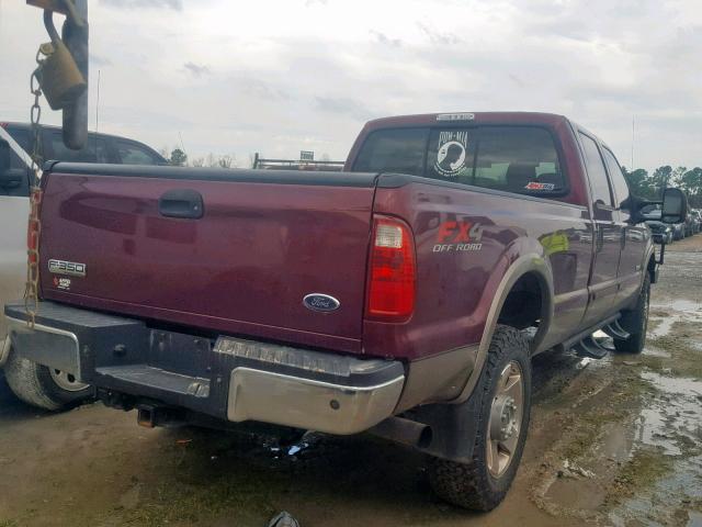 1FTWW31P26ED12676 - 2006 FORD F350 SRW S MAROON photo 4