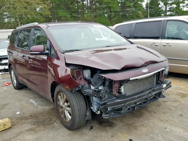 KNDMB5C12F6043032 - 2015 KIA SEDONA LX MAROON photo 1