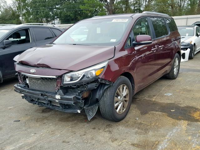 KNDMB5C12F6043032 - 2015 KIA SEDONA LX MAROON photo 2