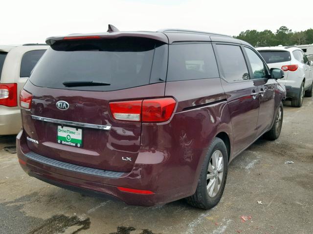 KNDMB5C12F6043032 - 2015 KIA SEDONA LX MAROON photo 4