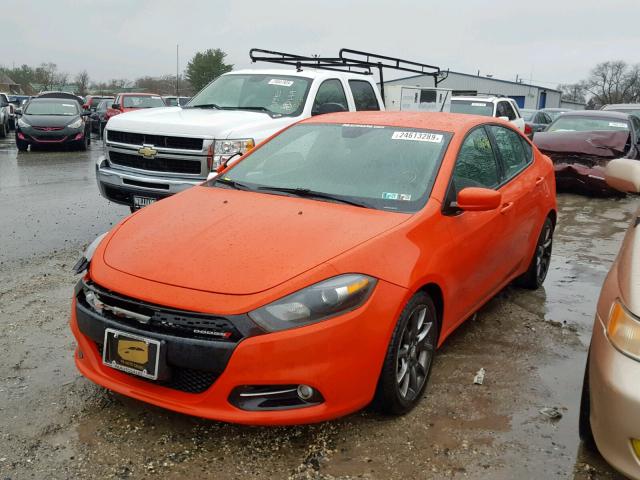 1C3CDFBB1FD302552 - 2015 DODGE DART SXT ORANGE photo 2