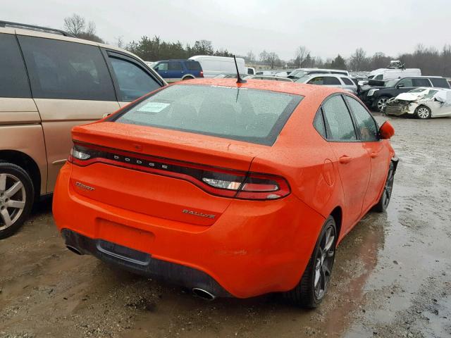 1C3CDFBB1FD302552 - 2015 DODGE DART SXT ORANGE photo 4