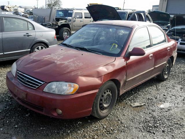 KNAFB121225202230 - 2002 KIA SPECTRA BA MAROON photo 2