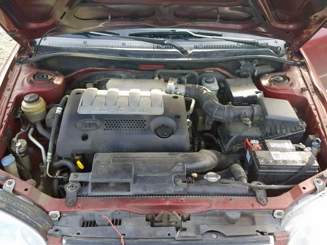 KNAFB121225202230 - 2002 KIA SPECTRA BA MAROON photo 7