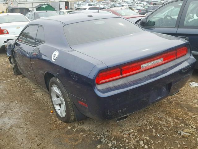 2C3CDYAG4EH209793 - 2014 DODGE CHALLENGER BLUE photo 3