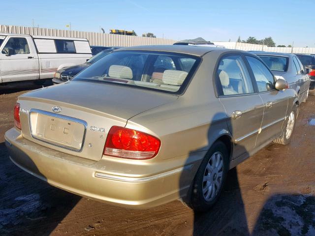 KMHWF35H84A913142 - 2004 HYUNDAI SONATA GLS GOLD photo 4