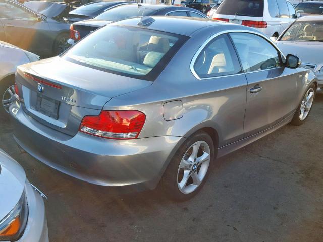 WBAUP9C52AVL89282 - 2010 BMW 128 I GRAY photo 4