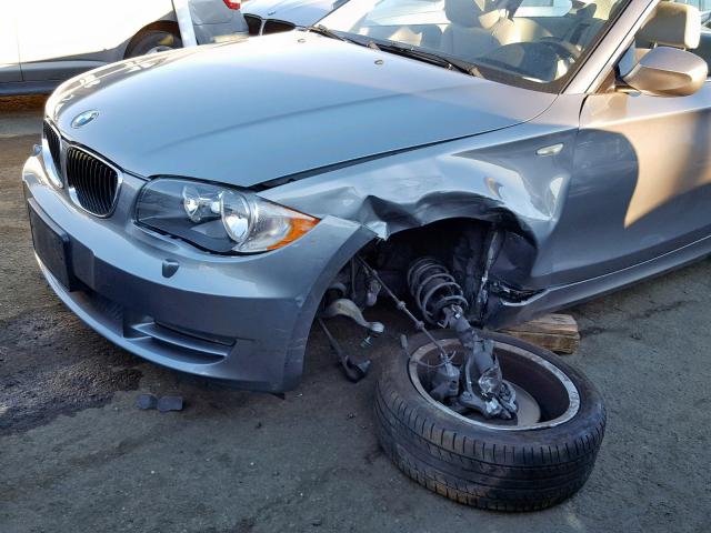 WBAUP9C52AVL89282 - 2010 BMW 128 I GRAY photo 9