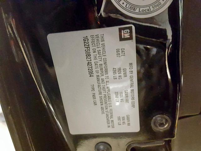 1G2ZF58B274272064 - 2007 PONTIAC G6 VALUE L BLACK photo 10