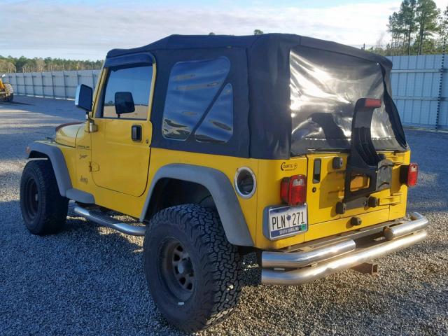 1J4FA49S02P704397 - 2002 JEEP WRANGLER / YELLOW photo 3