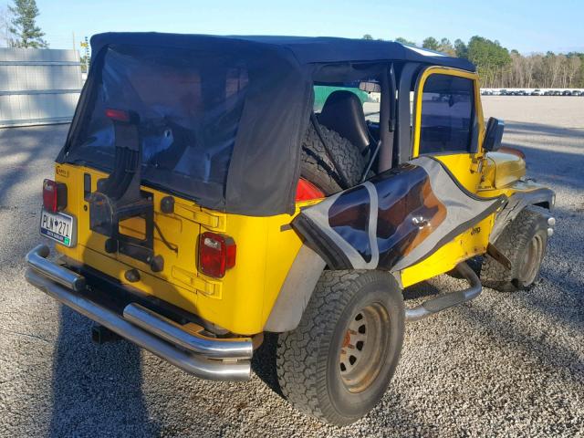 1J4FA49S02P704397 - 2002 JEEP WRANGLER / YELLOW photo 4