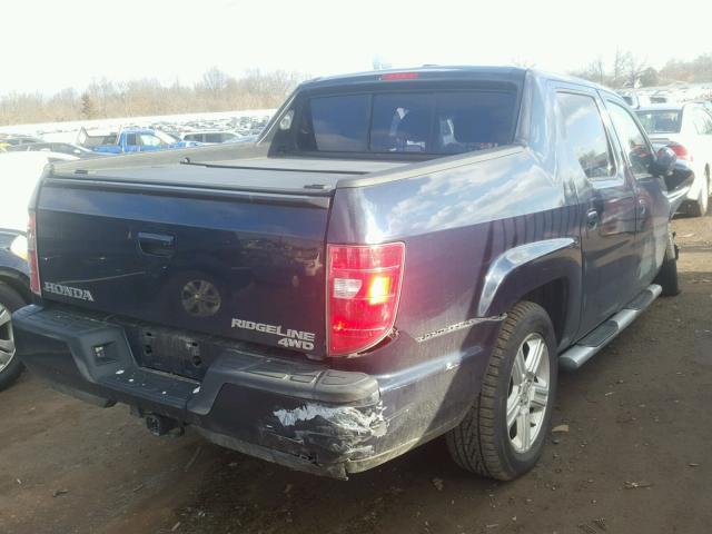 2HJYK16549H500740 - 2009 HONDA RIDGELINE BLUE photo 4