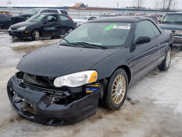 1C3EL45R74N131466 - 2004 CHRYSLER SEBRING LX BLACK photo 2