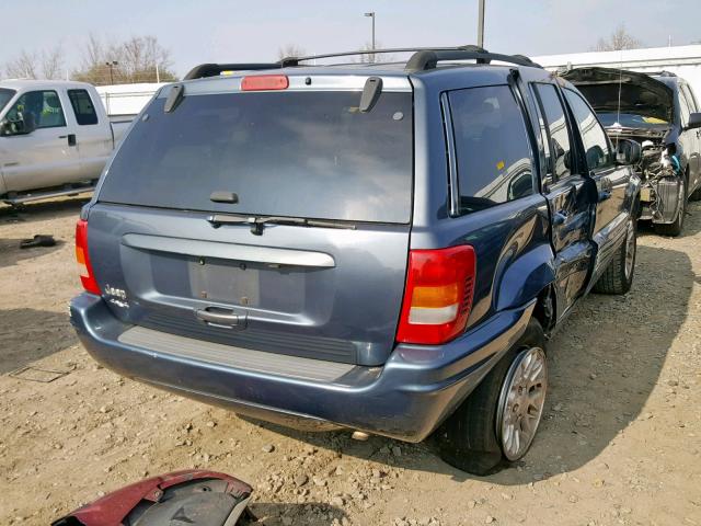 1J4GW58S52C133879 - 2002 JEEP GRAND CHER BLUE photo 4