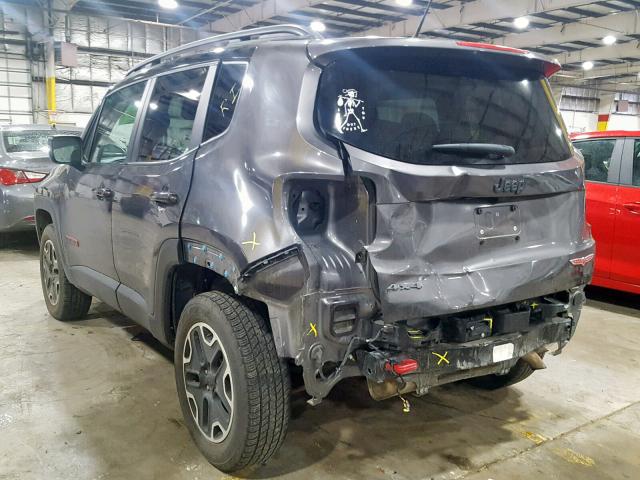 ZACCJBCTXGPD63325 - 2016 JEEP RENEGADE T GRAY photo 3