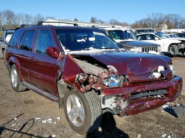 JNRDR09Y42W257002 - 2002 INFINITI QX4 BURGUNDY photo 1