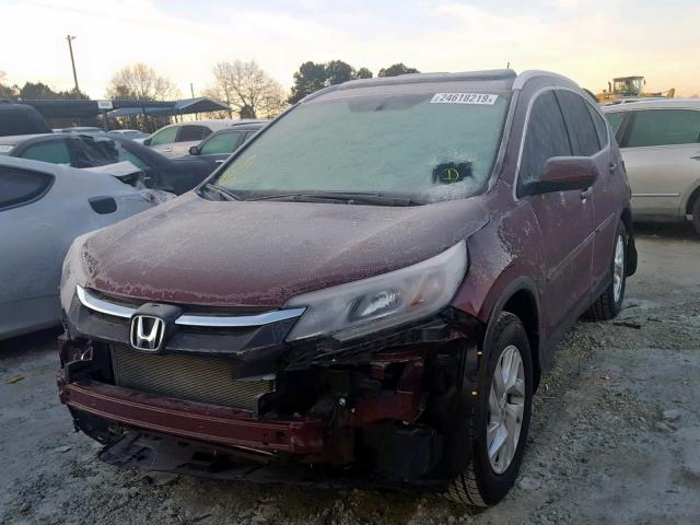 2HKRM3H7XGH509279 - 2016 HONDA CR-V EXL BURGUNDY photo 2